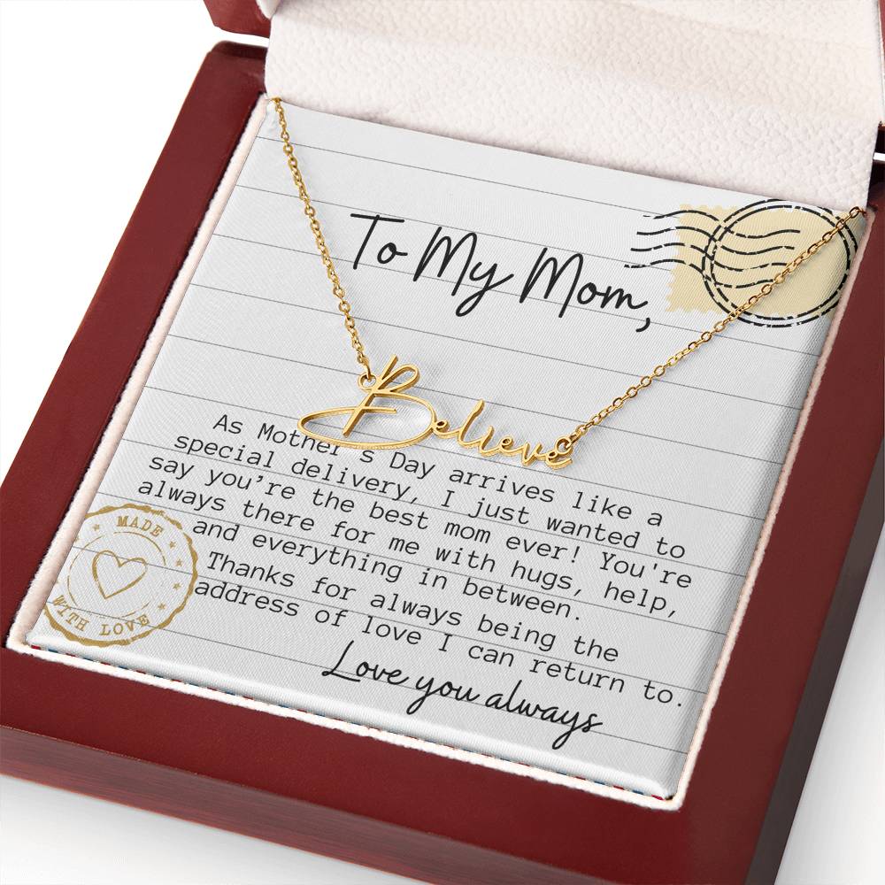 Starry Red Signature Name Necklace Niece