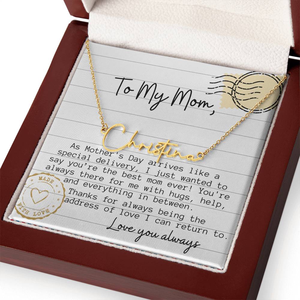Starry Red Signature Name Necklace Niece