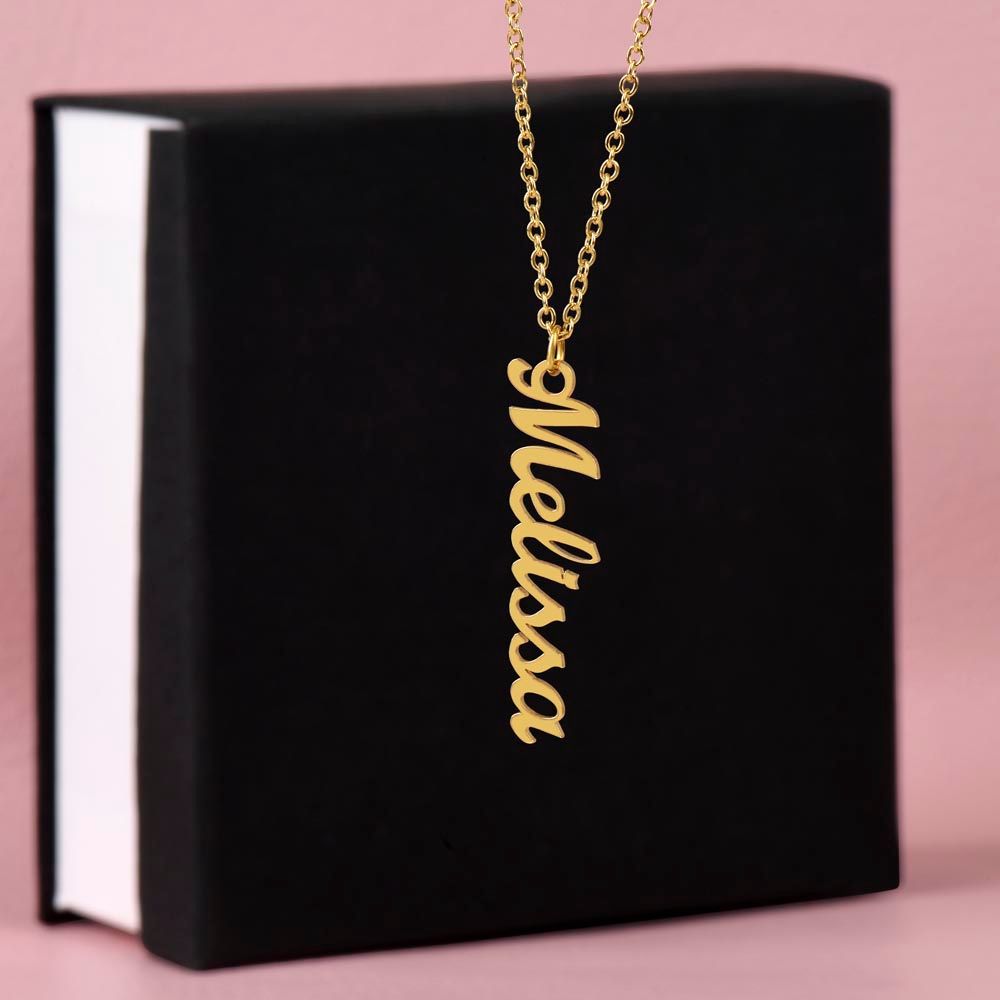 Let’s Get Vertical Name Necklace - 18k Yellow Gold Finish