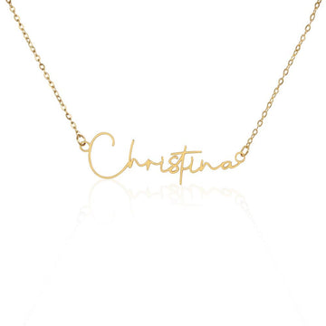 Stylized Name Necklace - Gold Finish Over Stainless Steel