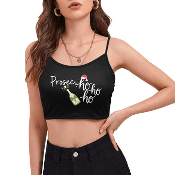 Prosecco Holiday Spaghetti Strap Crop Top