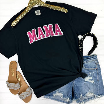 Mama Sequin Patch Tee