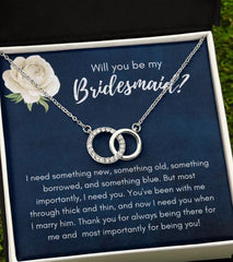 Bridesmaid necklace message card