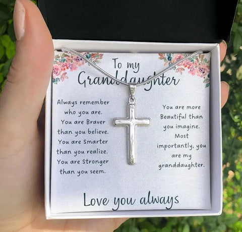 Braver, Smarter, Stronger - To My Granddaughter Necklace