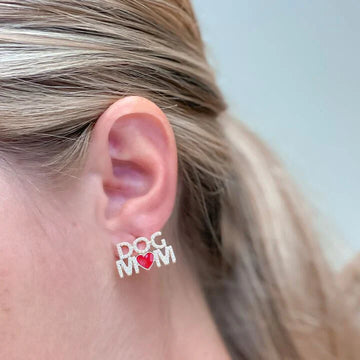 Pearl Dog Mom Stud Earrings