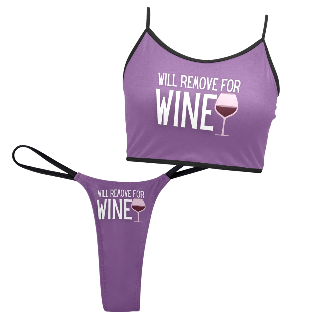 Remove for Wine Dark Magenta Top & Thong Set - GetGifts