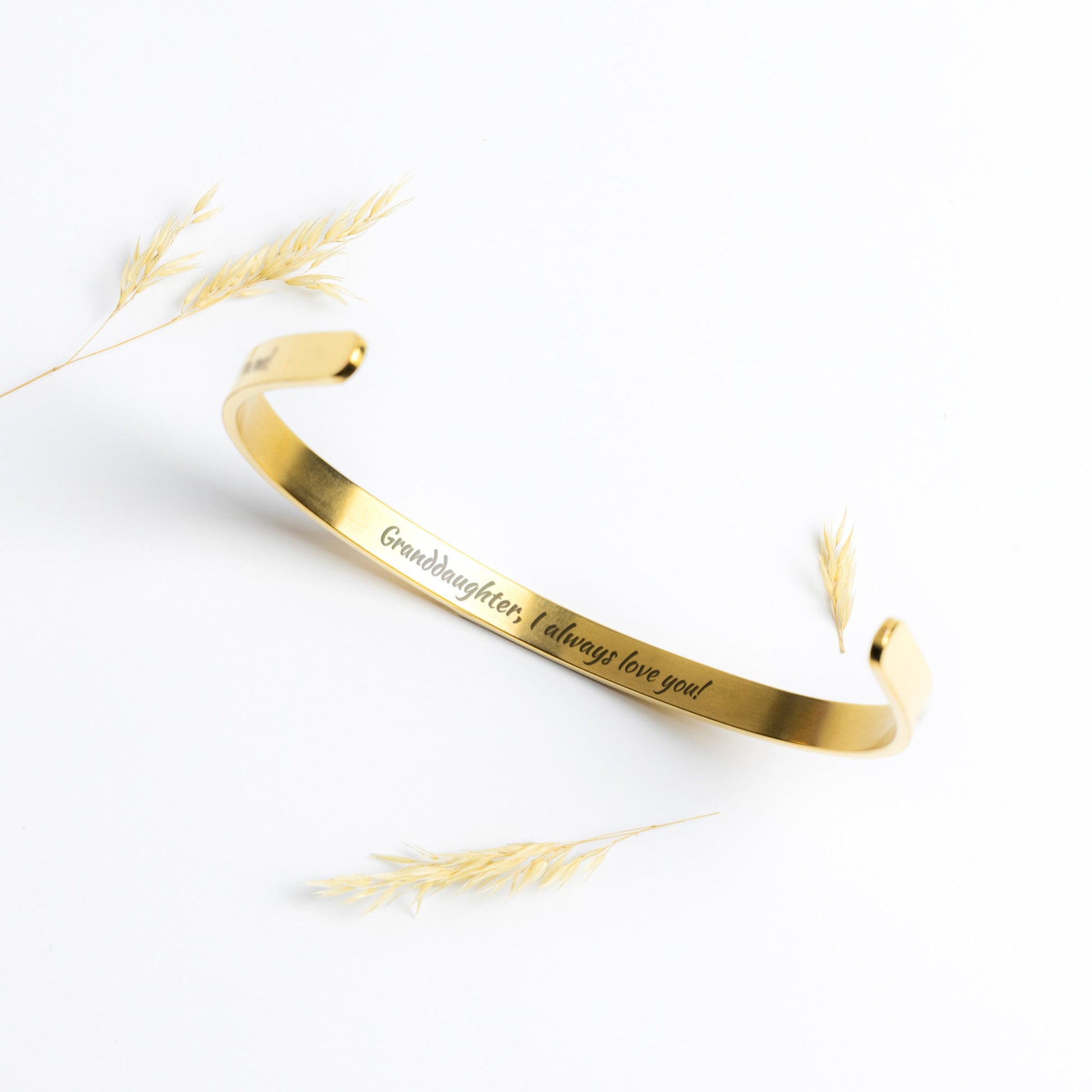 A Little Note for Granddaughter Bangle - Gold Jewelry