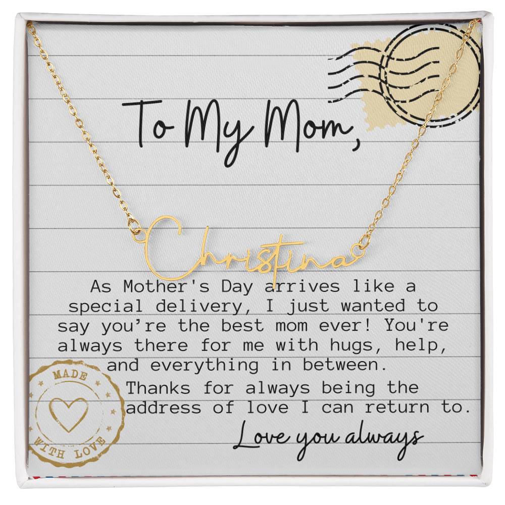 Special Delivery Mom Necklace