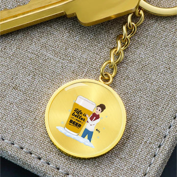Better with Beer Keychain