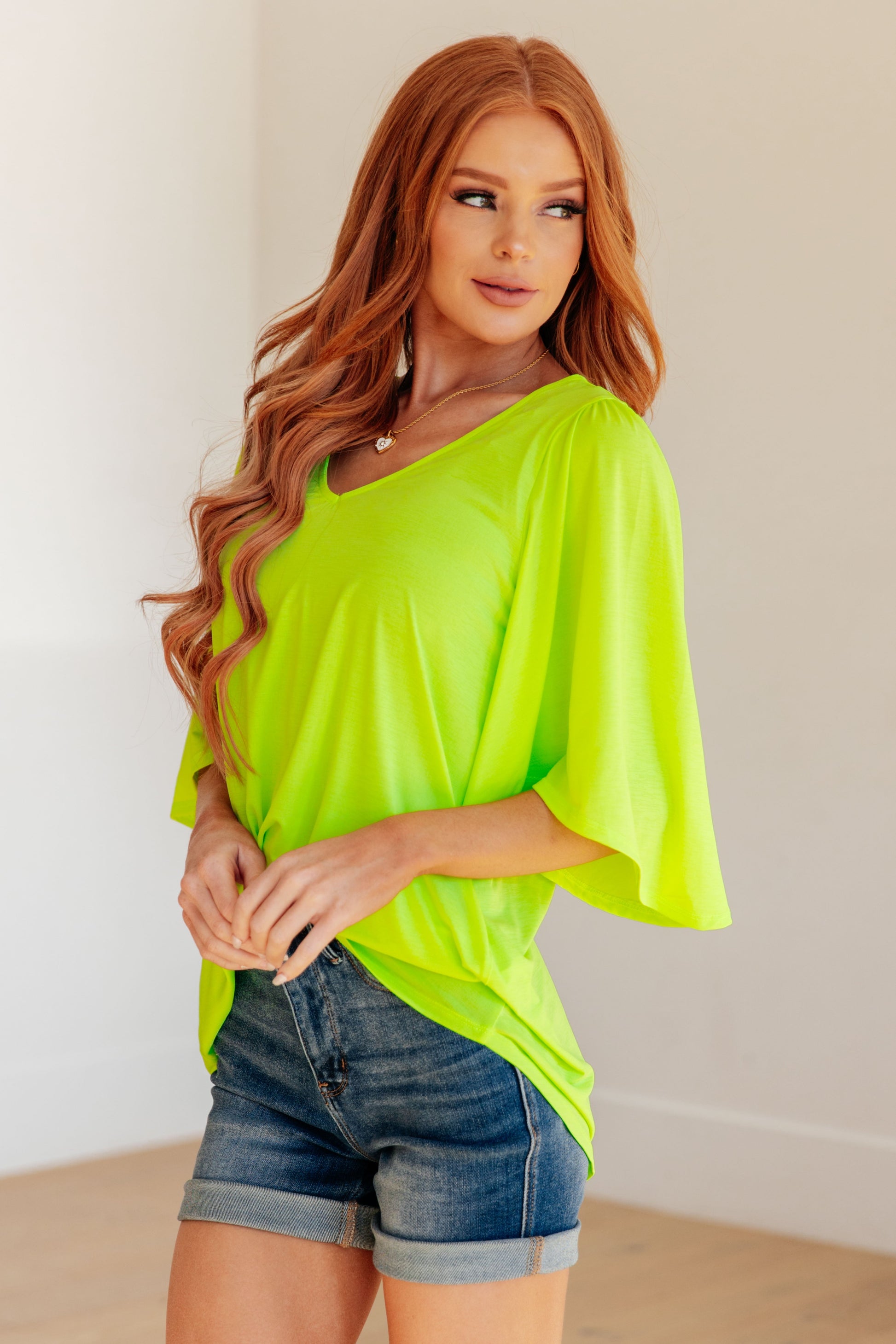 Cali Blouse in Neon Green - Womens