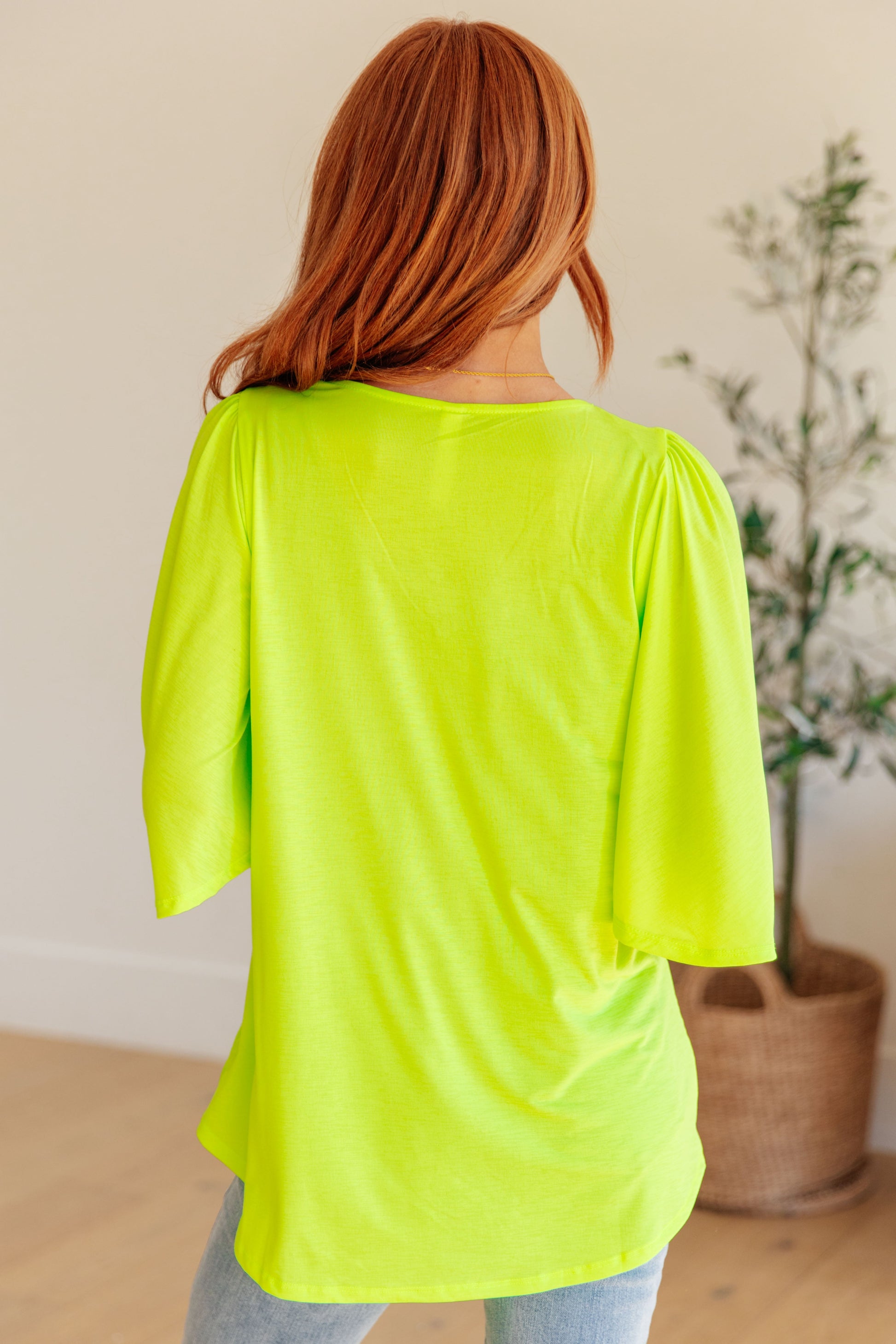 Cali Blouse in Neon Green - Womens