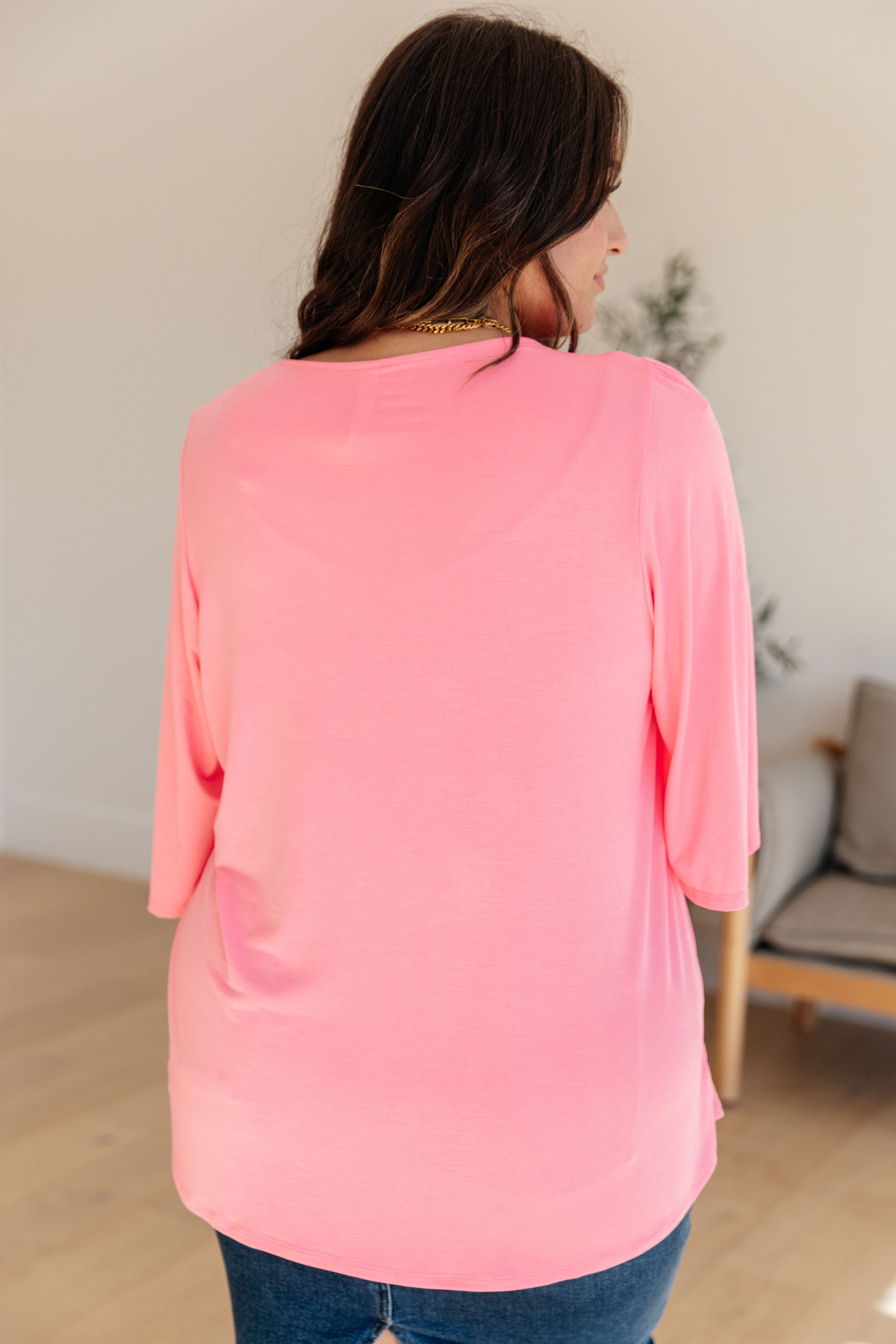 Cali Blouse in Neon Pink - Womens