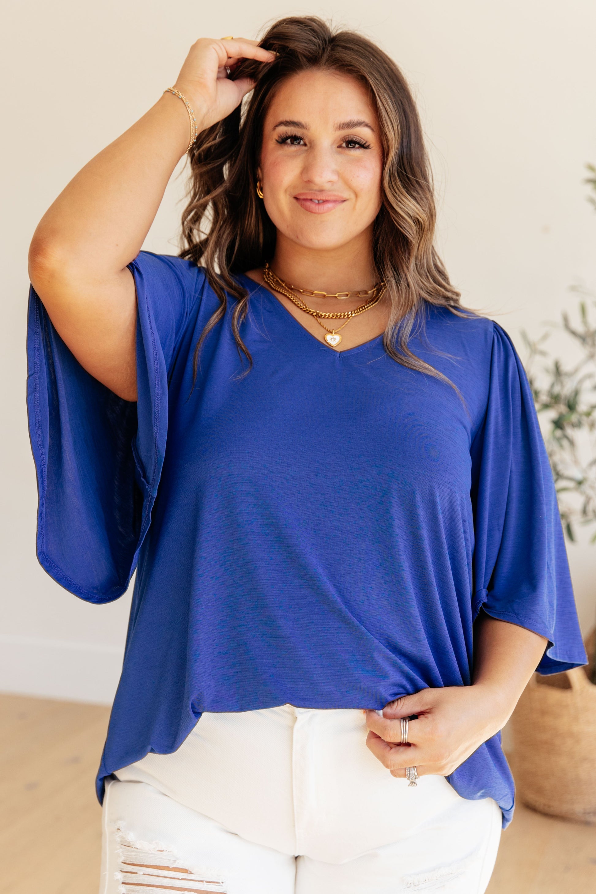 Cali Blouse in Royal Blue - Womens