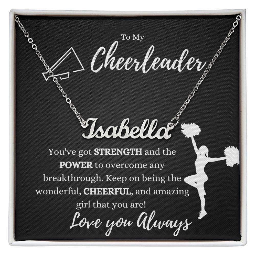 Cheerleader Name Necklace - Polished Stainless Steel