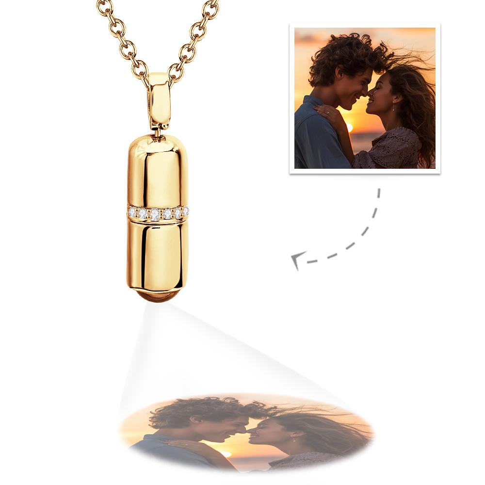 Custom Projection Custom Pill Necklace - GetGifts