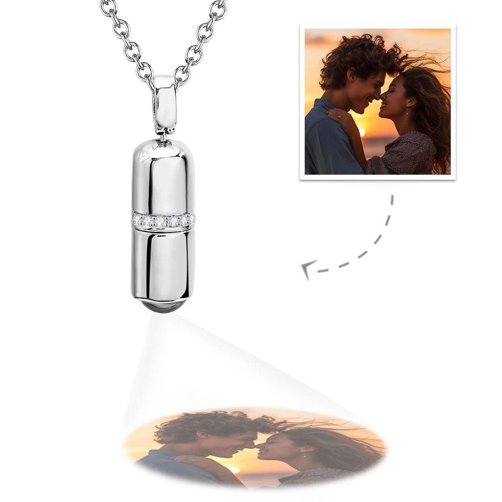 Custom Projection Custom Pill Necklace - GetGifts