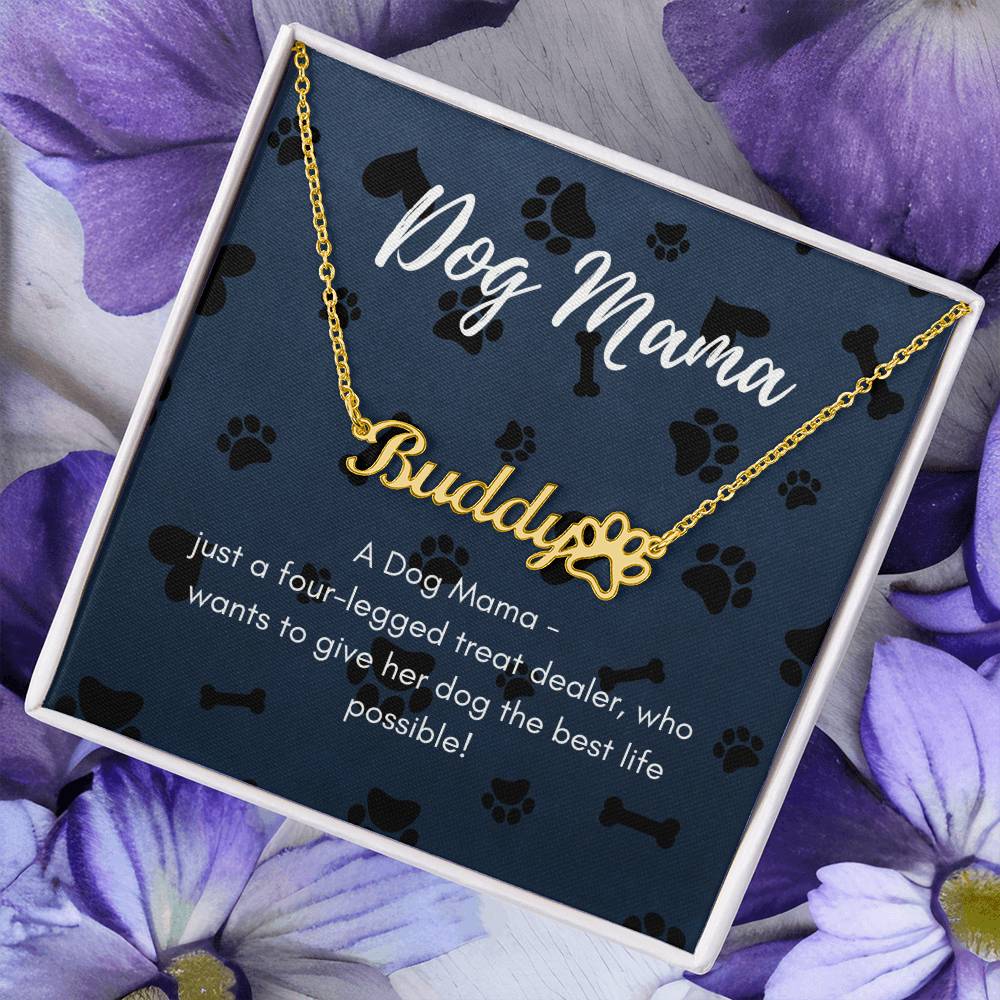 Dog Mama Pet Name Necklace - Jewelry
