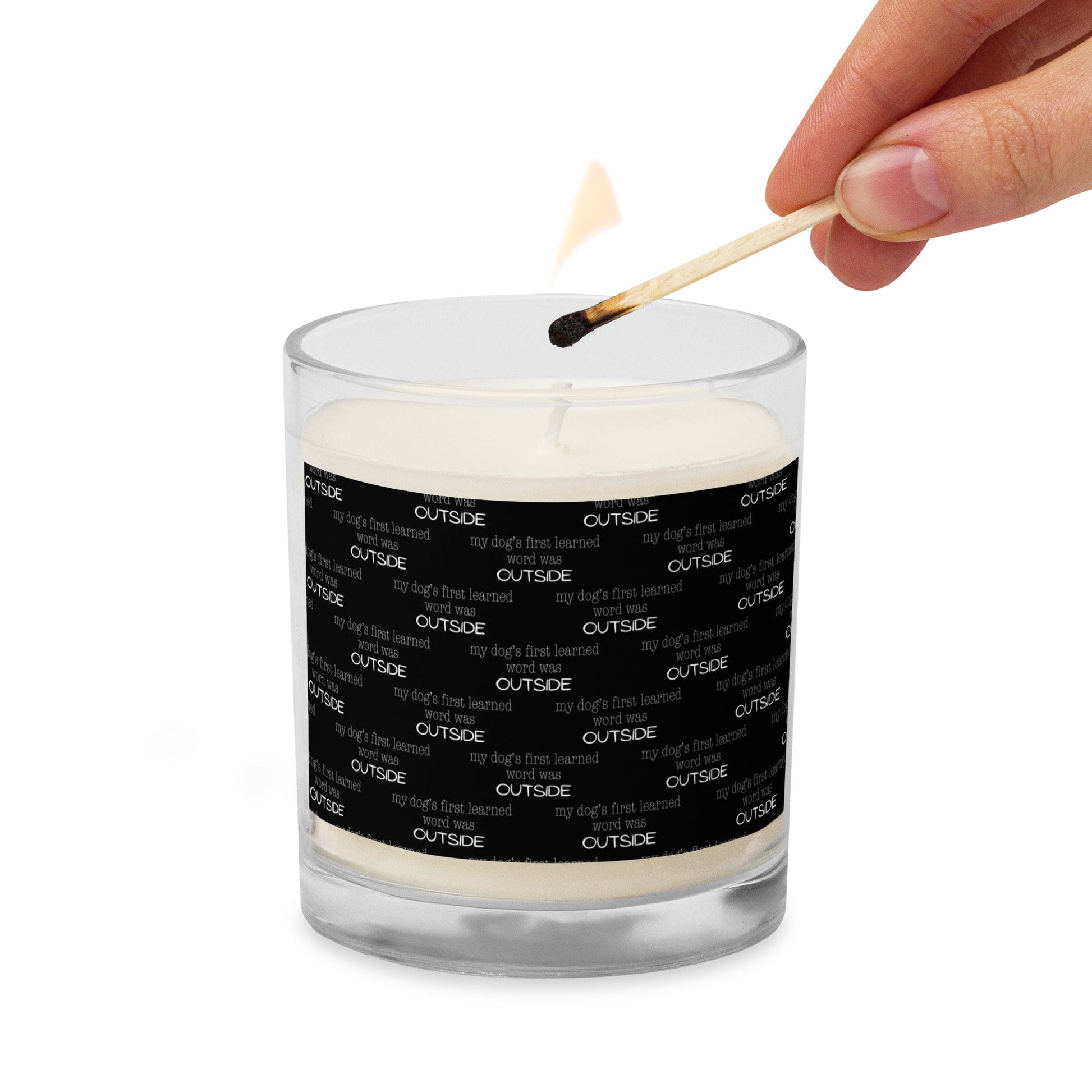 Dog’s First Word Was Outside Candle