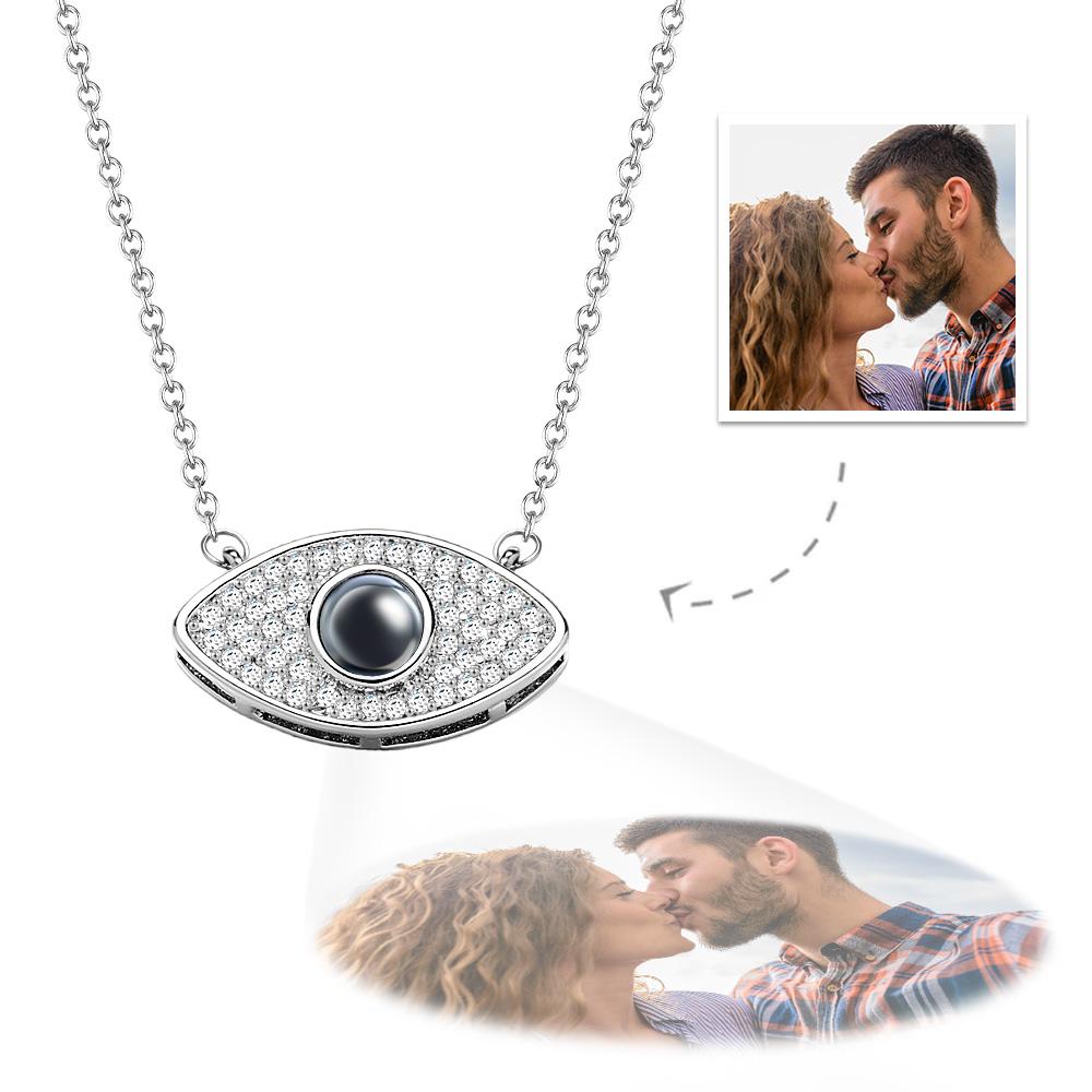 Evil Eye Projection Necklace Custom - Silver