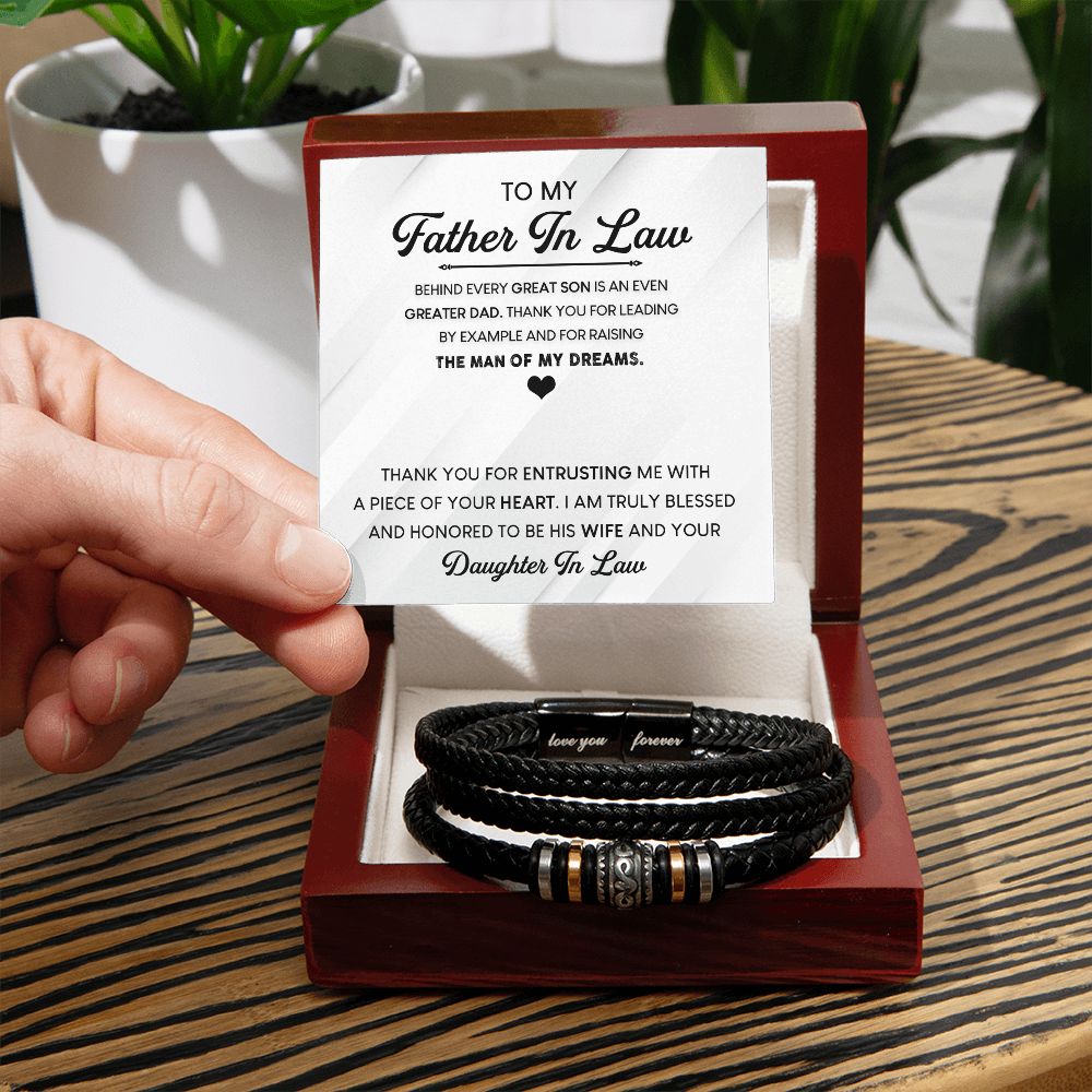Father In Law - Raising The Man Forever Bracelet Luxury Box