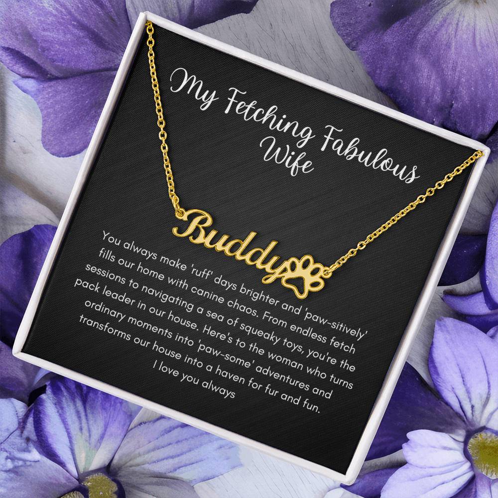 Fetching Fabulous Wife Name Necklace - Jewelry