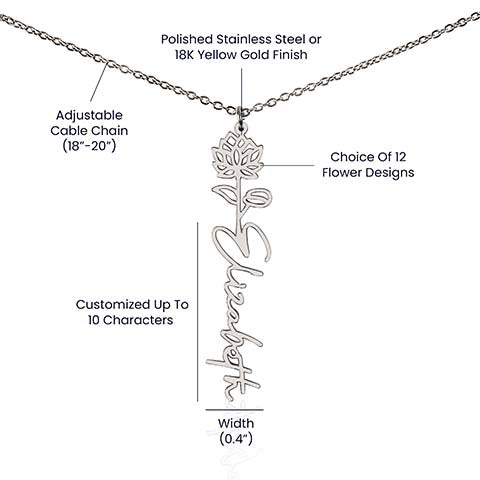 My Soulful Daughter Flower Name Necklace
