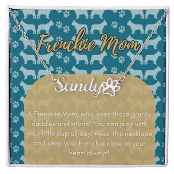 Frenchie Mom Paw Necklace
