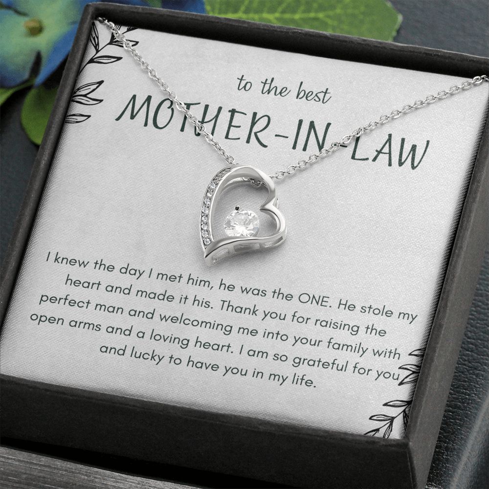 Grateful Mother - in - Law - 14k White Gold Finish