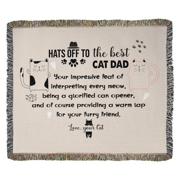 Hats Off to Best Cat Dad Blanket