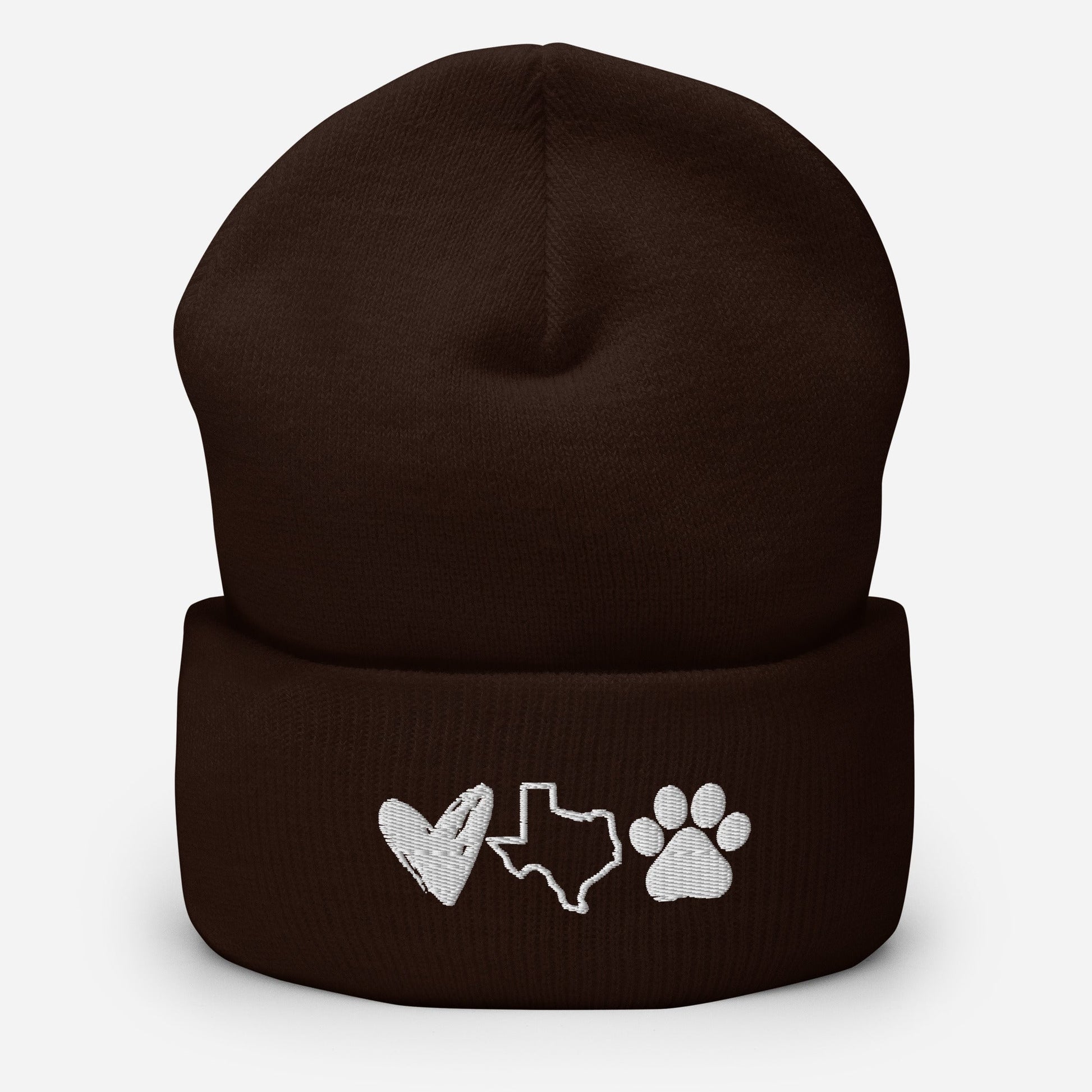 Heart Texas Paw Beanie - Brown