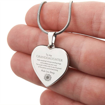 Hello Sunshine Engraved Heart Necklace
