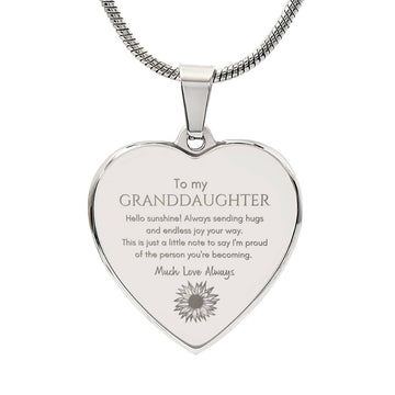 Hello Sunshine Engraved Heart Necklace