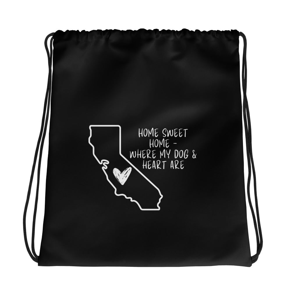 Home Sweet California Drawstring bag