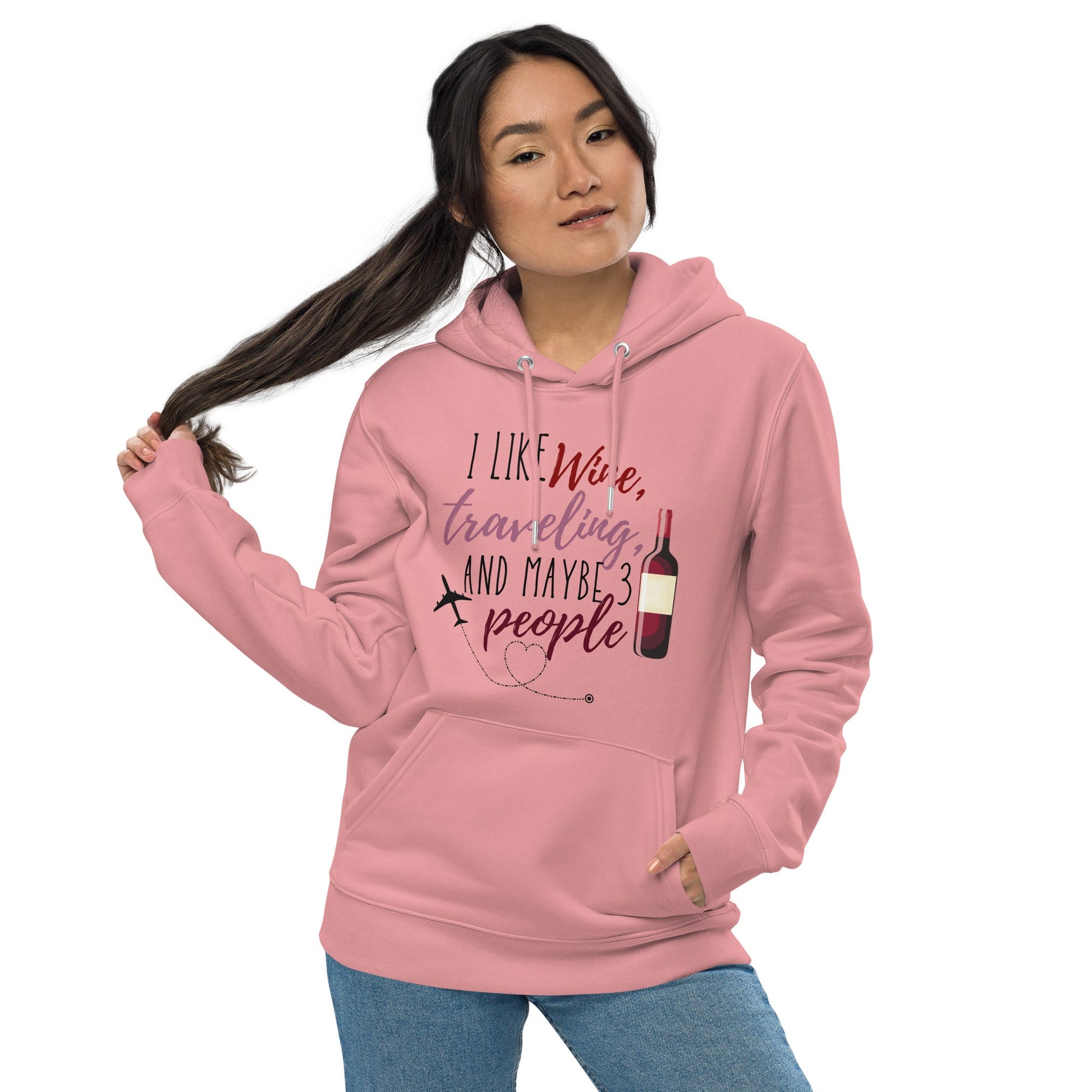 I Like Wine Hoodie - Canyon Pink / S