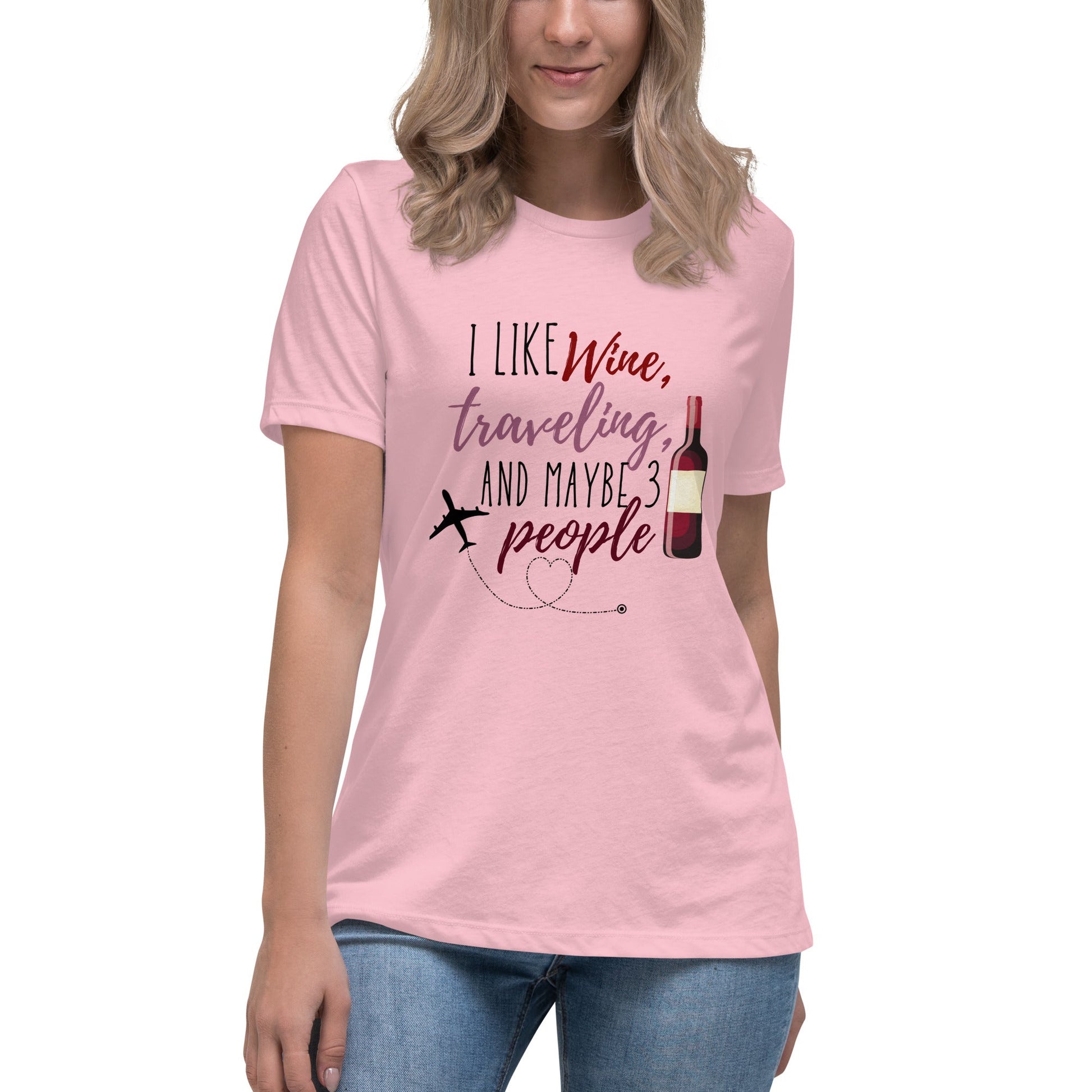 I Like Wine T - Shirt - Pink / S