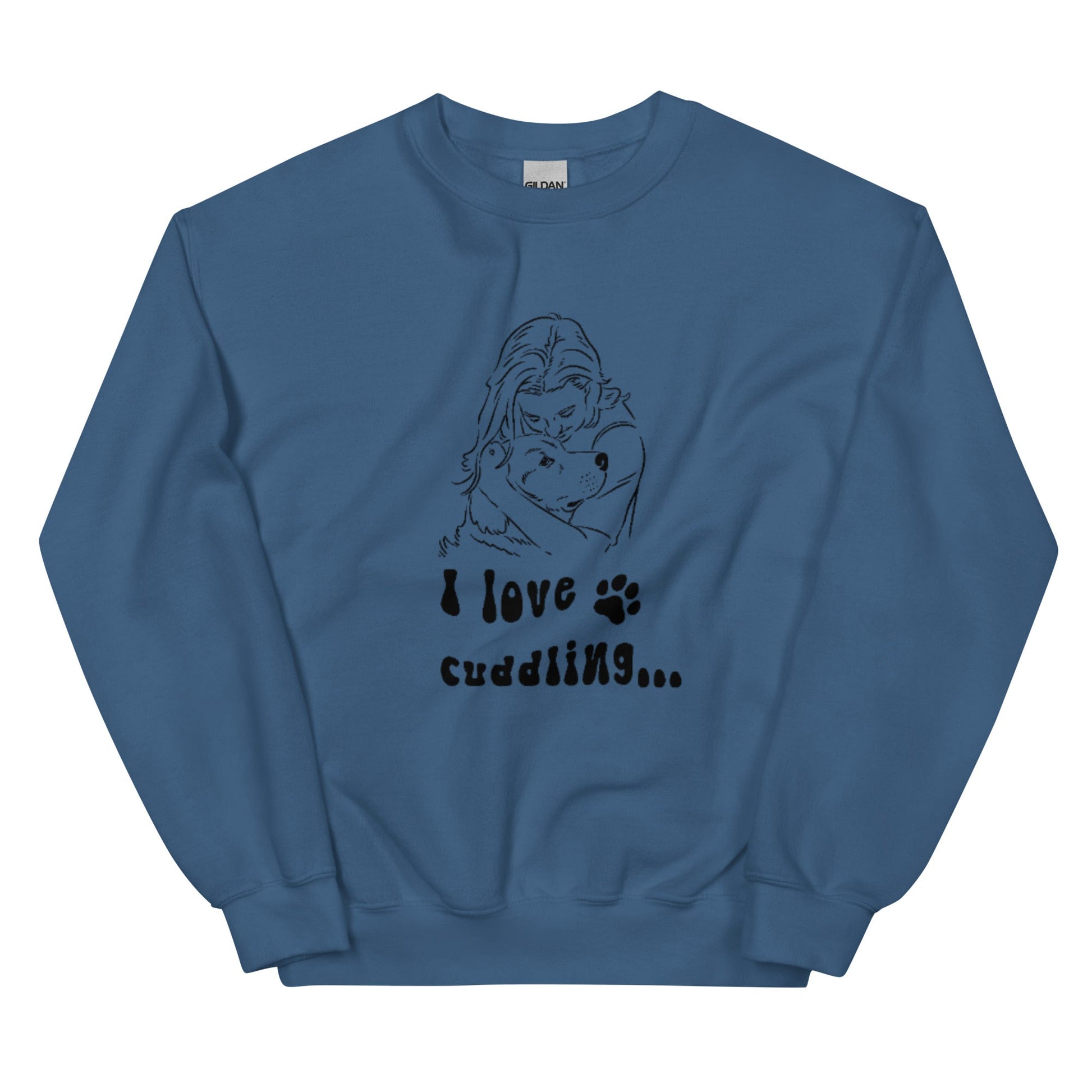 I Love Cuddling Sweatshirt - Indigo Blue / S