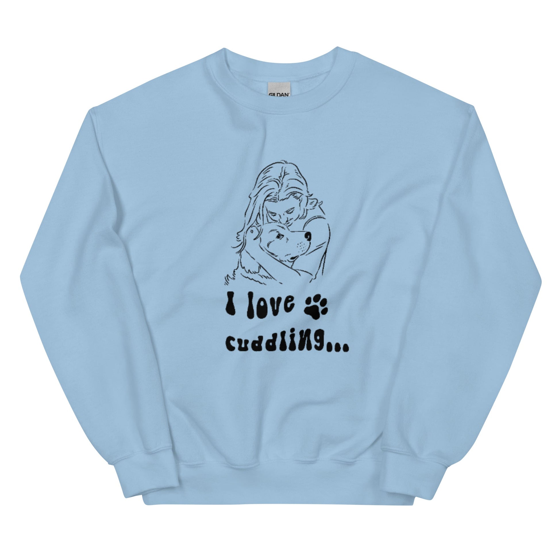 I Love Cuddling Sweatshirt - Light Blue / S