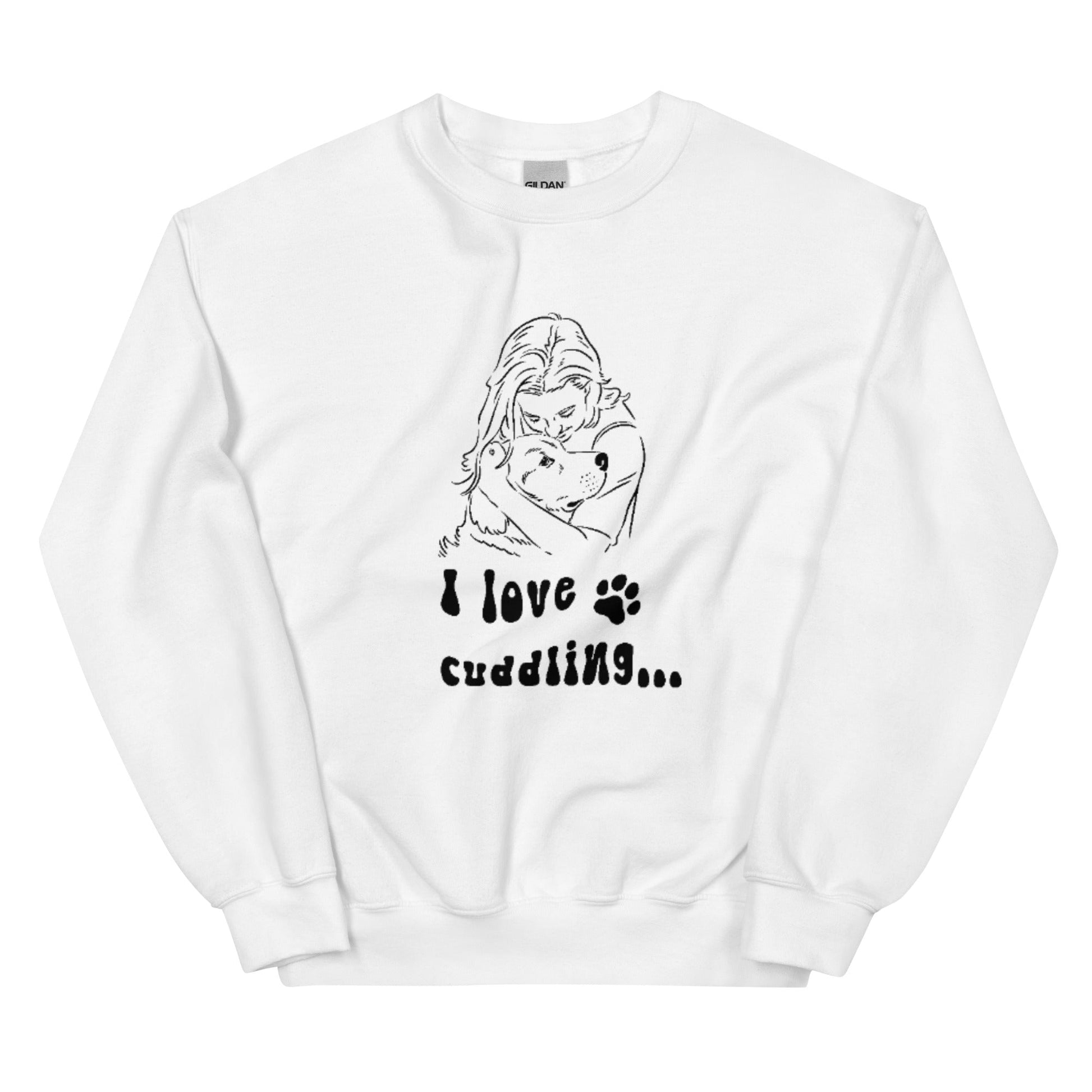 I Love Cuddling Sweatshirt - White / S