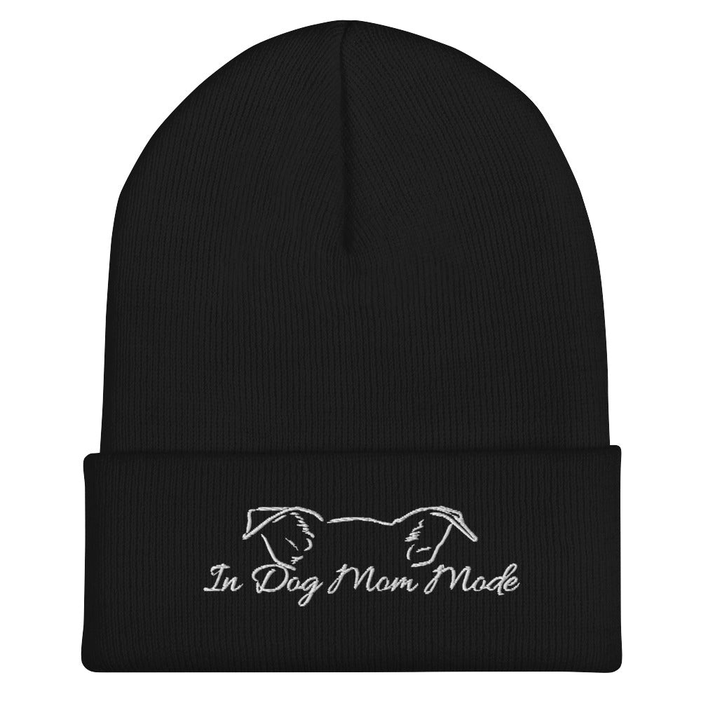 In Dog Mom Mode Cuffed Beanie - Black