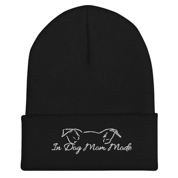 In Dog Mom Mode Cuffed Beanie - Black