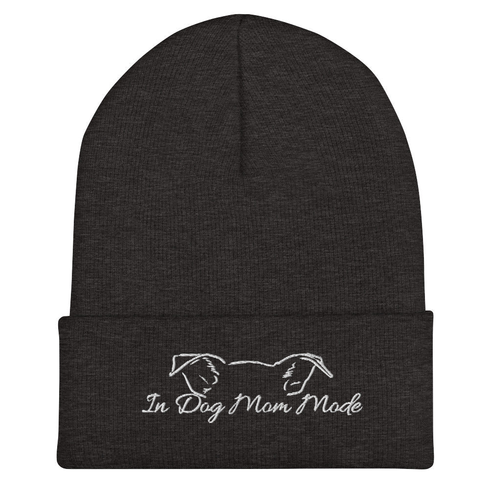 In Dog Mom Mode Cuffed Beanie - Dark Grey