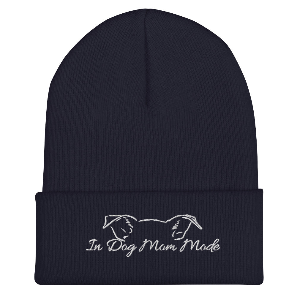 In Dog Mom Mode Cuffed Beanie - Navy