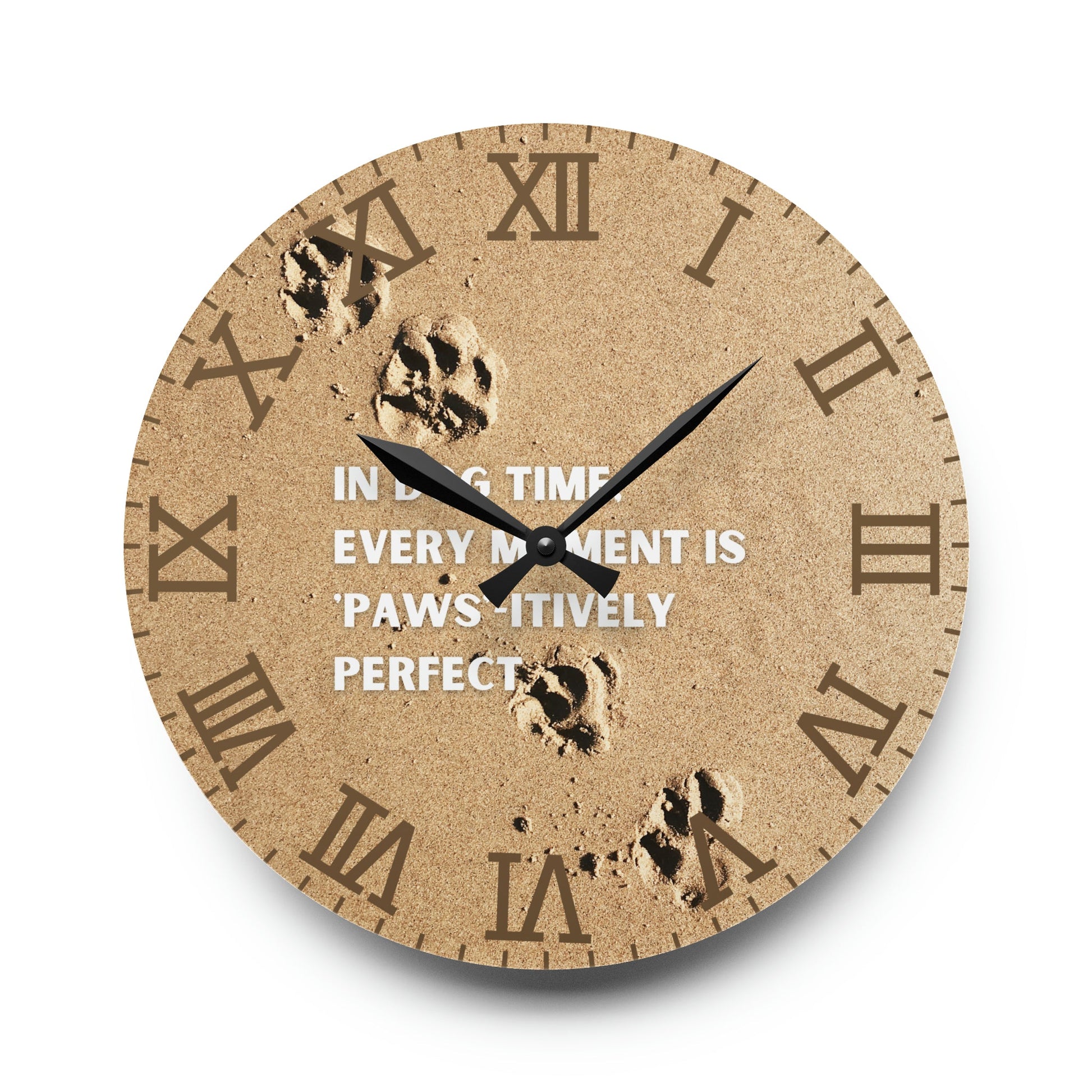 In Dog Time Wall Clock - 10.75’’ × (Round) Home Decor