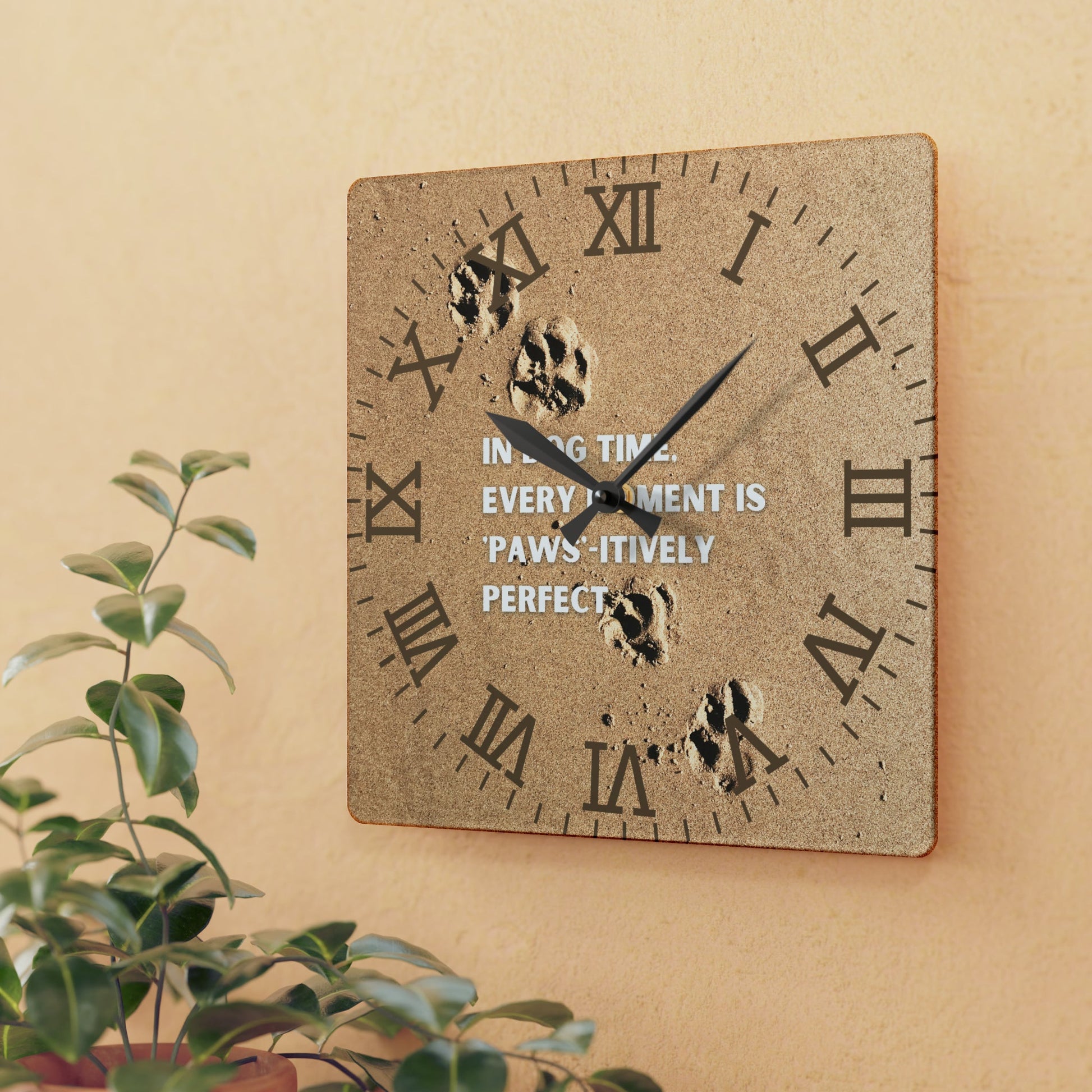 In Dog Time Wall Clock - Home Decor