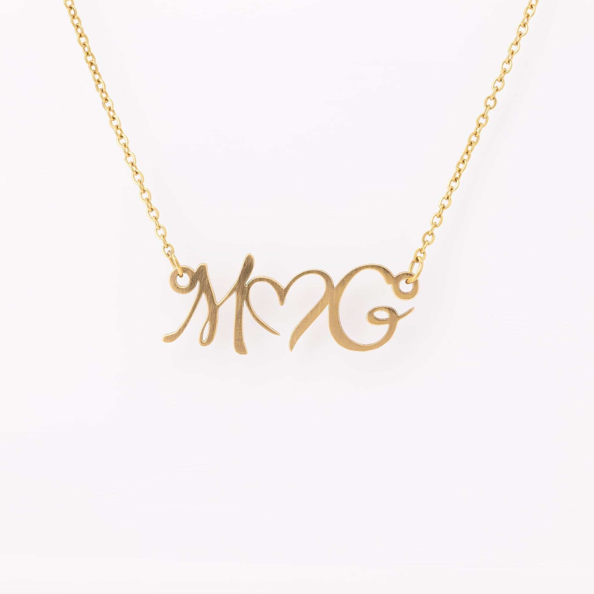 Initial Heart Necklace - Gold Jewelry