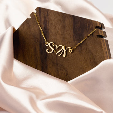 Initial Heart Necklace - Jewelry