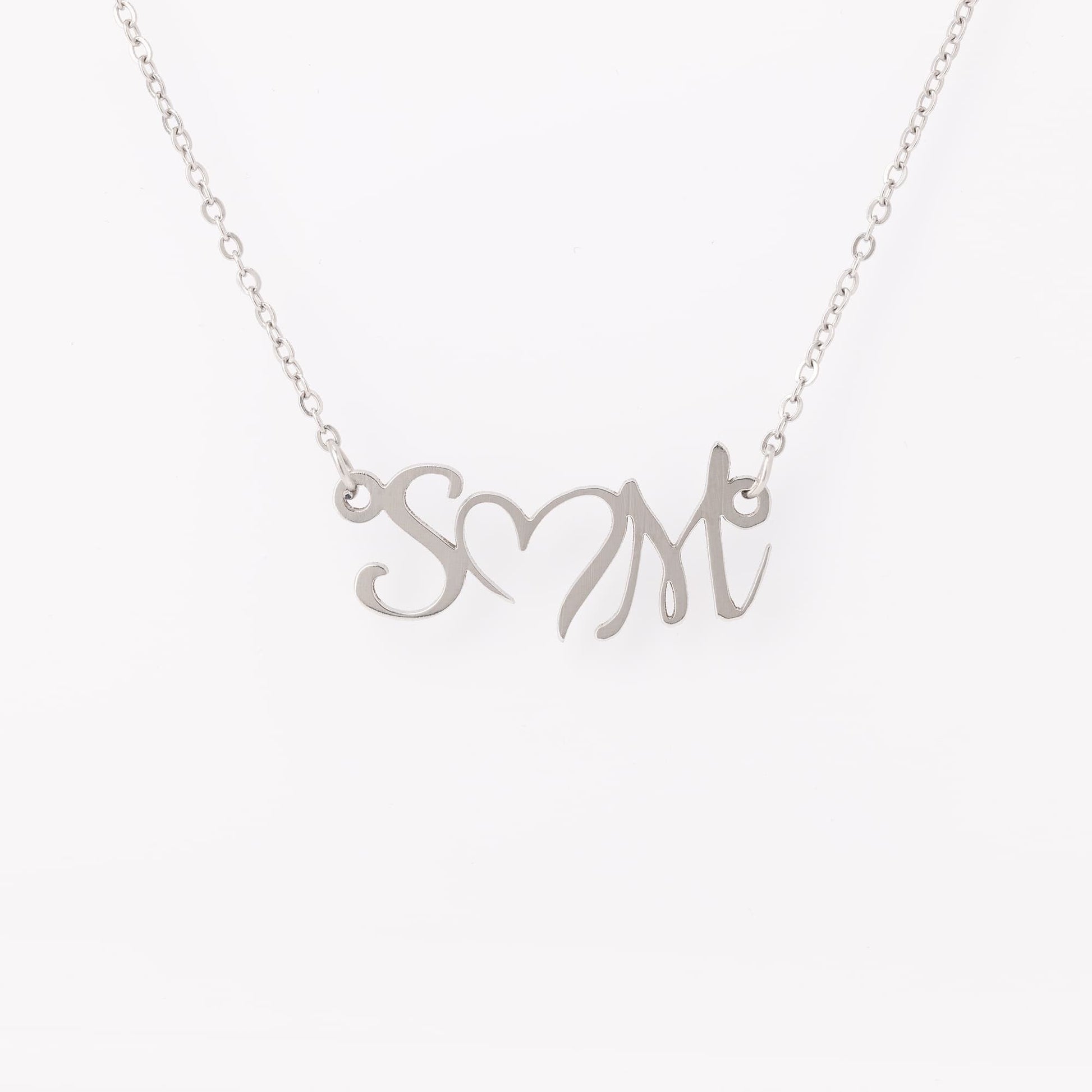 Initial Heart Necklace - Silver Jewelry