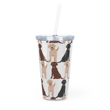 Labrador of Love Plastic Tumbler with Straw