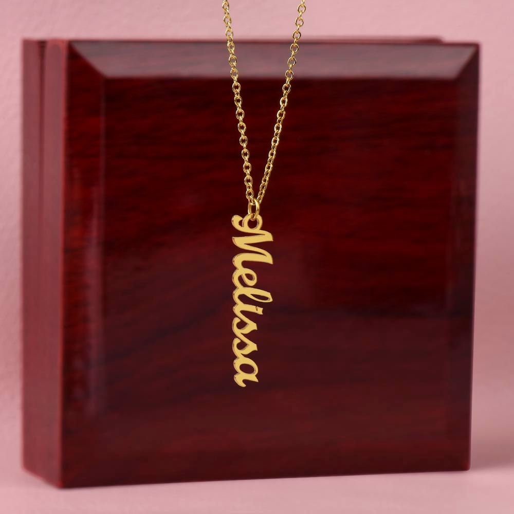 Let’s Get Vertical Name Necklace - 18k Yellow Gold Finish