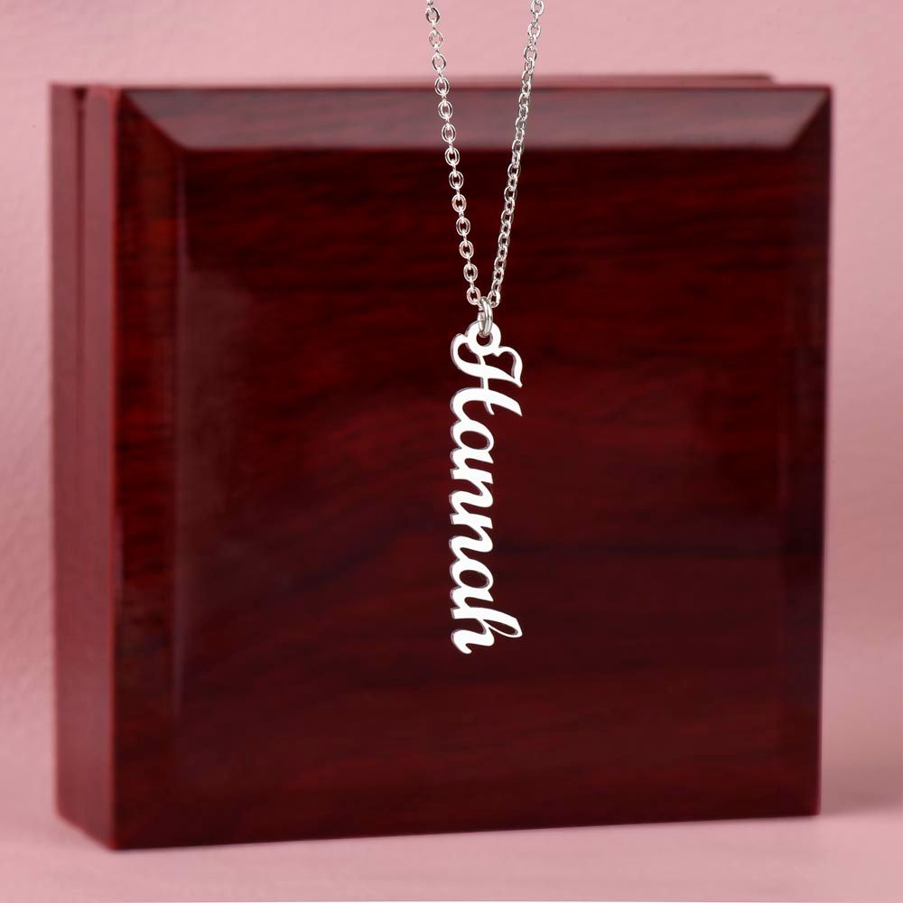 Let’s Get Vertical Name Necklace - Polished Stainless